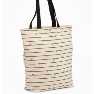 Heart stripe tote bag